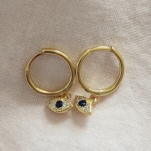 Missoma Evil eye mini hoop earrings in gold
